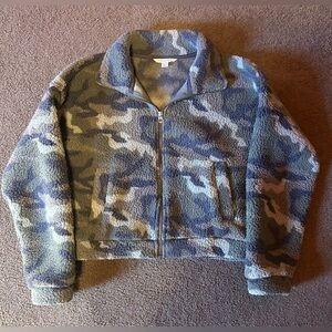 American Eagle Army Print Teddy Jacket